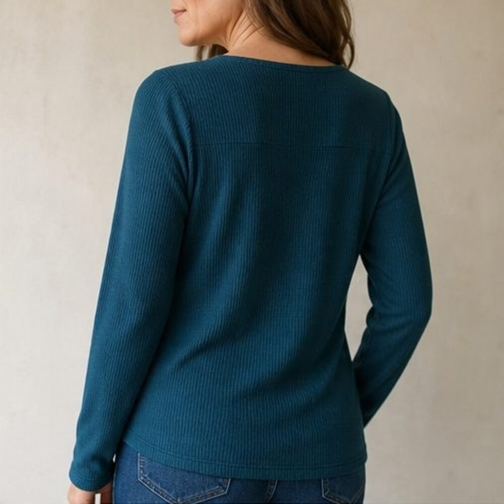 Teal Ruffle Blouse - Picture 3 of 6